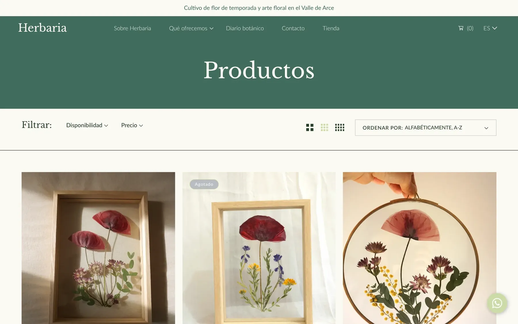 Catálogo de productos con filtros