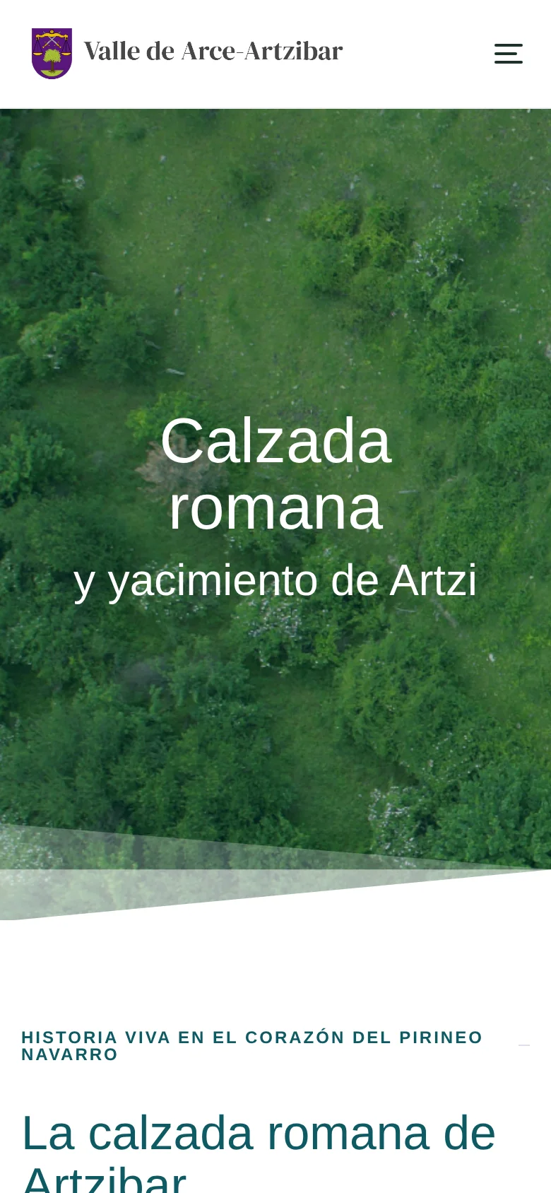 Calzada romana y yacimiento de Artzi en móvil